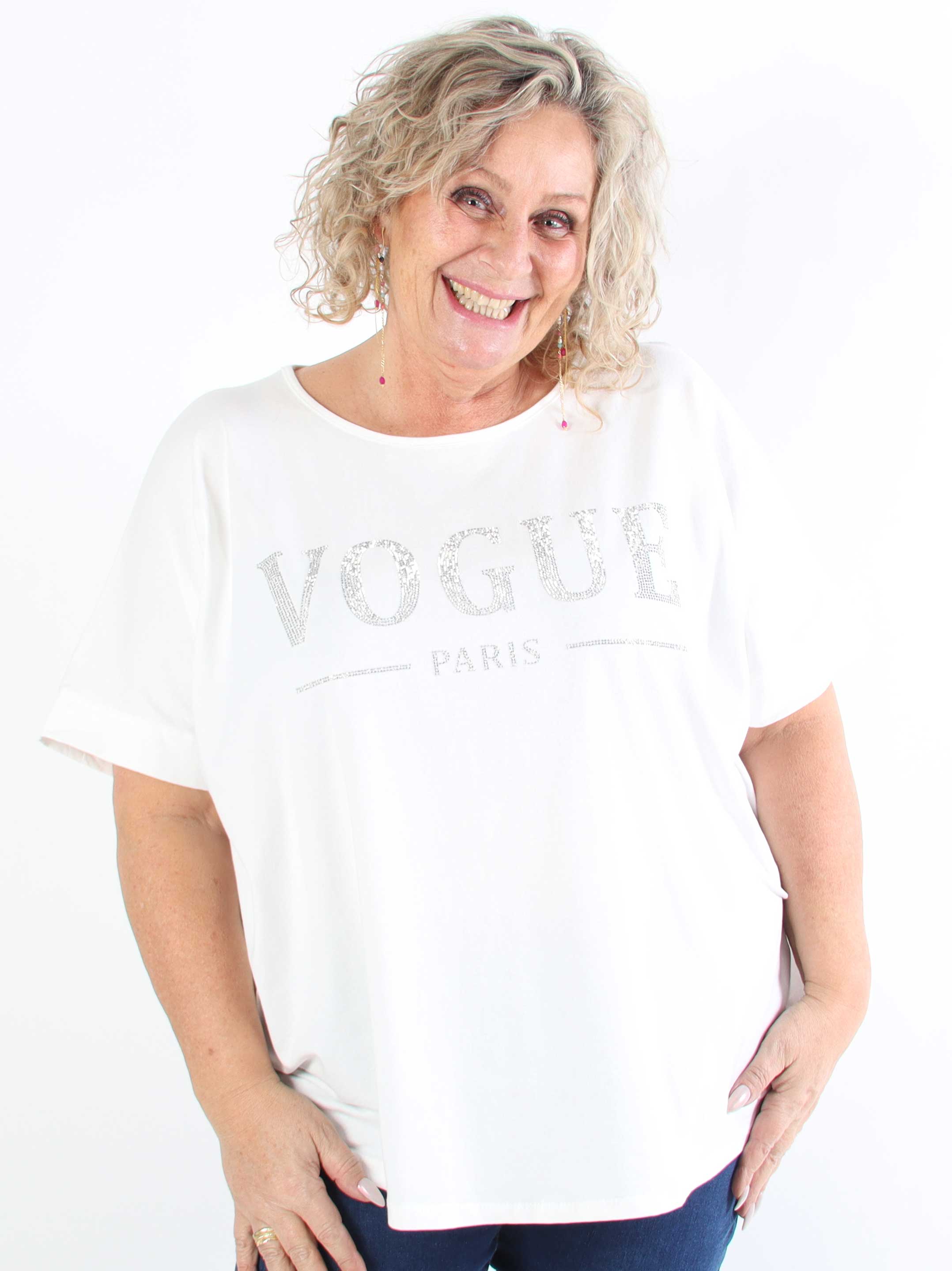 Mintu - T-shirt med mockapressning i plus size